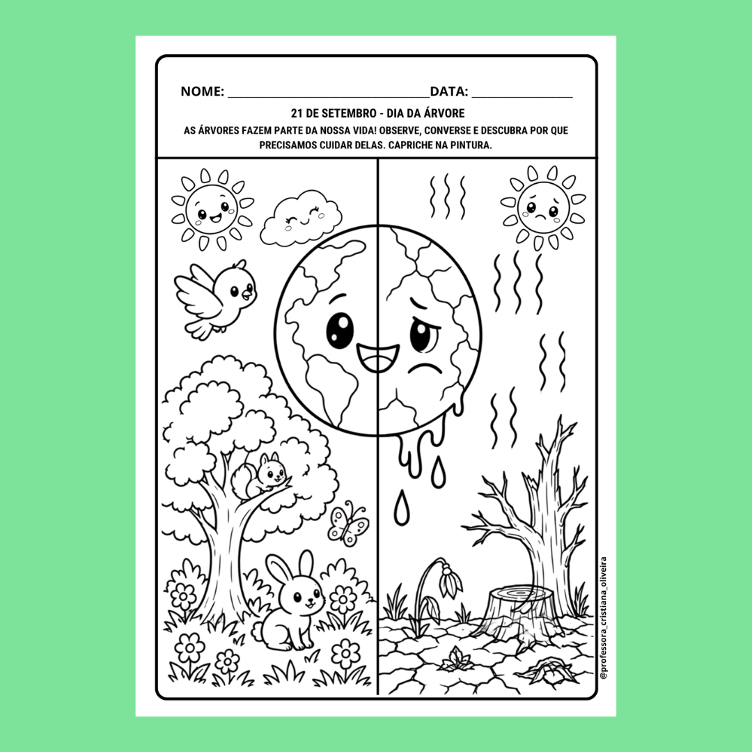 DESENHO PARA COLORIR DIA DA ÁRVORE